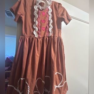 Only little once girls size 10 gingerbread dress GUC